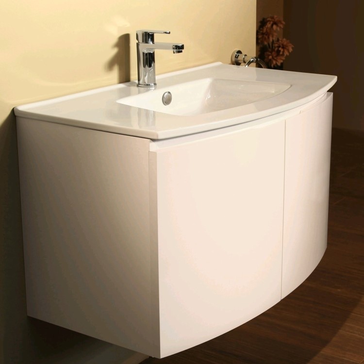 810mm Wall Hung Vanity Basin Unit - Double Door White -  Voss&#153; Range