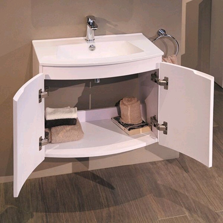 810mm Wall Hung Vanity Basin Unit - Double Door White -  Voss&#153; Range