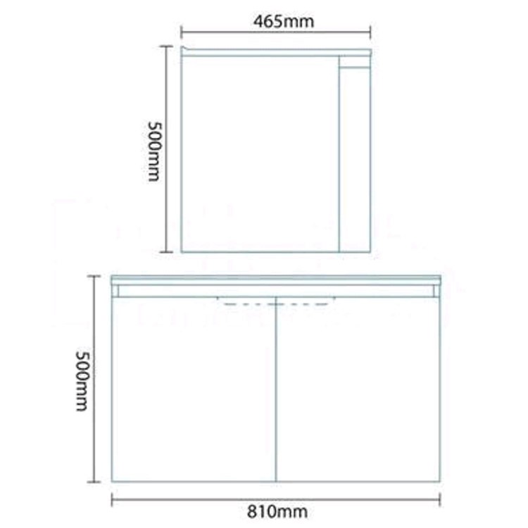 810mm Wall Hung Vanity Basin Unit - Double Door White -  Voss&#153; Range