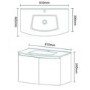 810mm Wall Hung Vanity Basin Unit - Double Door White -  Voss&#153; Range