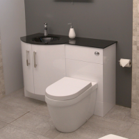 Bow Front Left Hand Combination Unit with Aurora Toilet - Vigo