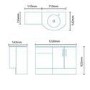 Right Handed Bow Front Combination unit with Aurora Toilet & White Glass Basin - Vigo