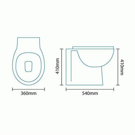 Tampa Back to Wall Toilet with Arissa Chrome Pneumatic Push Button and Cistern