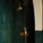 Brushed Brass 2 Outlet Thermostatic Mixer Shower Set with Hand Shower & Overhead Shower - Cambridge