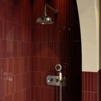 Chrome 2 Outlet Thermostatic Mixer Shower Set with Hand Shower & Overhead Shower - Cambridge