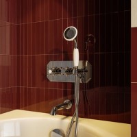 Chrome 2 Outlet Thermostatic Mixer Shower Set with Hand Shower & Bath Filler Spout - Cambridge