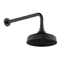 BlackTraditional Shower Head & Wall Arm - Cambridge BlackTraditional Shower Head & Wall Arm - Cambridge