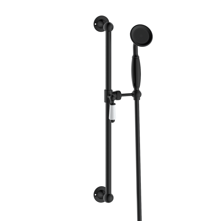 Black 2 Outlet  Ceiling Mounted Thermostatic Mixer Shower Set with Hand Shower - Cambridge