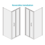 800x800mm Black 6mm Glass Square Bi-Fold Shower Enclosure - Carina