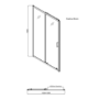 1100x800mm Chrome 6mm Glass Rectangular Sliding Shower Enclosure - Carina