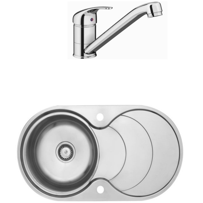 1 Bowl Stainless Steel Sink & Single Lever Swivel Tap Pack