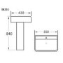 White Square Full Pedestal Basin 