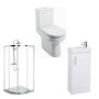 Micro Furniture Suite with 800mm Shower Enclosures Tray and Waste