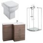 Moderno Medium Oak Furniture Suite with Shower Enclosure Tray and Waste
