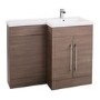 Moderno Medium Oak Furniture Suite with Shower Enclosure Tray and Waste