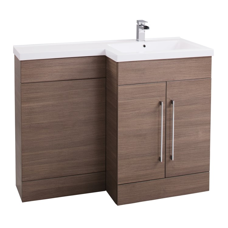 Moderno Medium Oak Furniture Suite with Shower Enclosure Tray and Waste