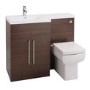 Moderno Left Hand Walnut Furniture Suite with 900mm Shower Enclosure Tray and Waste