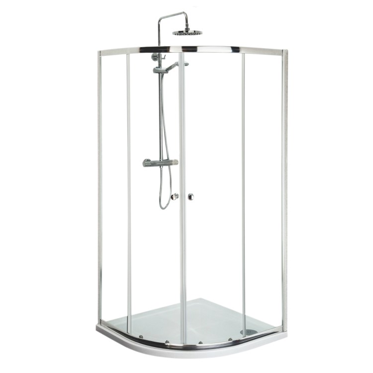 Moderno Left Hand Walnut Furniture Suite with 900mm Shower Enclosure Tray and Waste