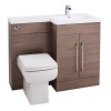 Medium Oak Moderno Furniture Suite with 900mm Shower Enclosure Tray and Waste