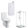 Arc Toilet and Basin Suite with 900mm Shower Enclosure Tray and Waste