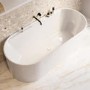 Matt White Freestanding Double Ended Bath with Ledge 1700 x 765mm - Clara
