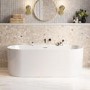 Matt White Freestanding Double Ended Bath with Ledge 1700 x 765mm - Clara