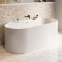 Matt White Freestanding Double Ended Bath with Ledge 1700 x 765mm - Clara