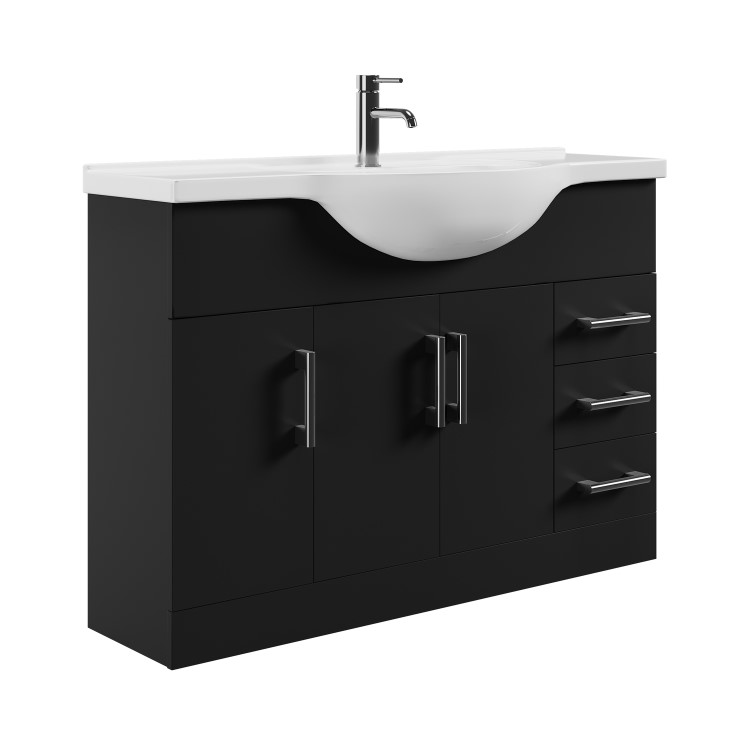 1200mm Black Freestanding Vanity Unit with Basin - Classic