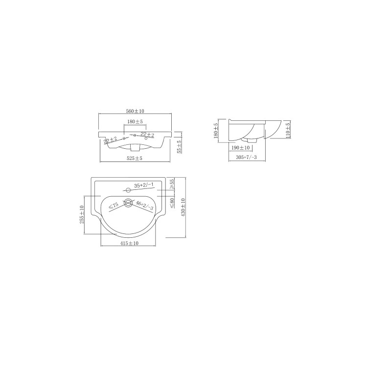 1050mm Black Toilet and Sink Unit with Round Toilet - Classic