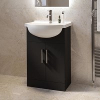 560mm Black Freestanding Vanity Unit with Basin - Classic