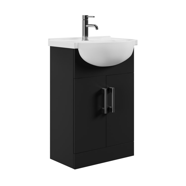 560mm Black Freestanding Vanity Unit with Basin - Classic