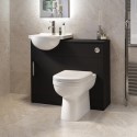 BUN/CLASMB514/98543 950mm Black Toilet and Sink Unit with Round Toilet - Classic