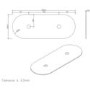 1200mm Wooden Curved Fluted Freestanding Double Countertop Vanity Unit - Matira