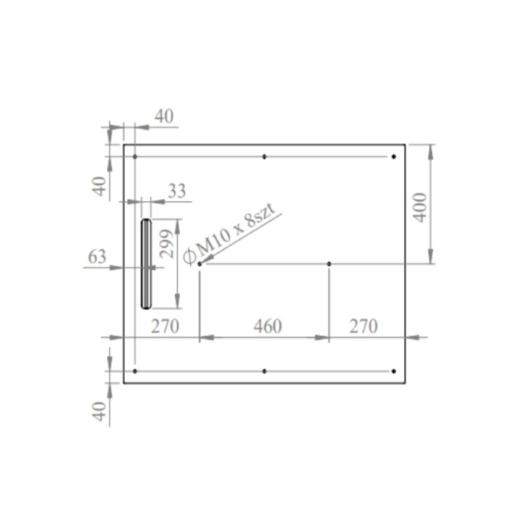 Black 1000x800 Rectangular Shower Tray 30mm Low-Profile - Slate Cast Marble