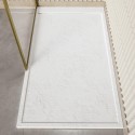 BUN/COA100X80WHT/98386 1000x800mm Rectangular Anti-Slip 30mm Slimline White Stone Resin Shower Tray – Coast