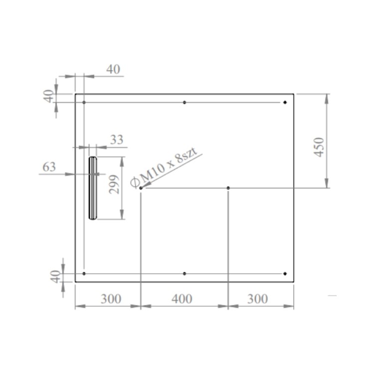 Black 1000x900 Rectangular Shower Tray 30mm Low-Profile - Slate Cast Marble