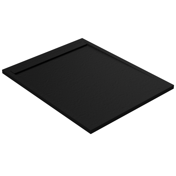 Black 1200x800 Rectangular Shower Tray 30mm Low-Profile - Slate Cast Marble