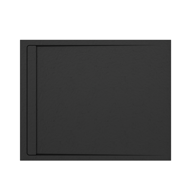 Black 1400x800 Rectangular Shower Tray 30mm Low-Profile - Slate Cast Marble