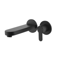 Matt Black Wall Mounted Bath Filler 2 Holes - Como Matt Black Wall Mounted Bath Filler 2 Holes - Como