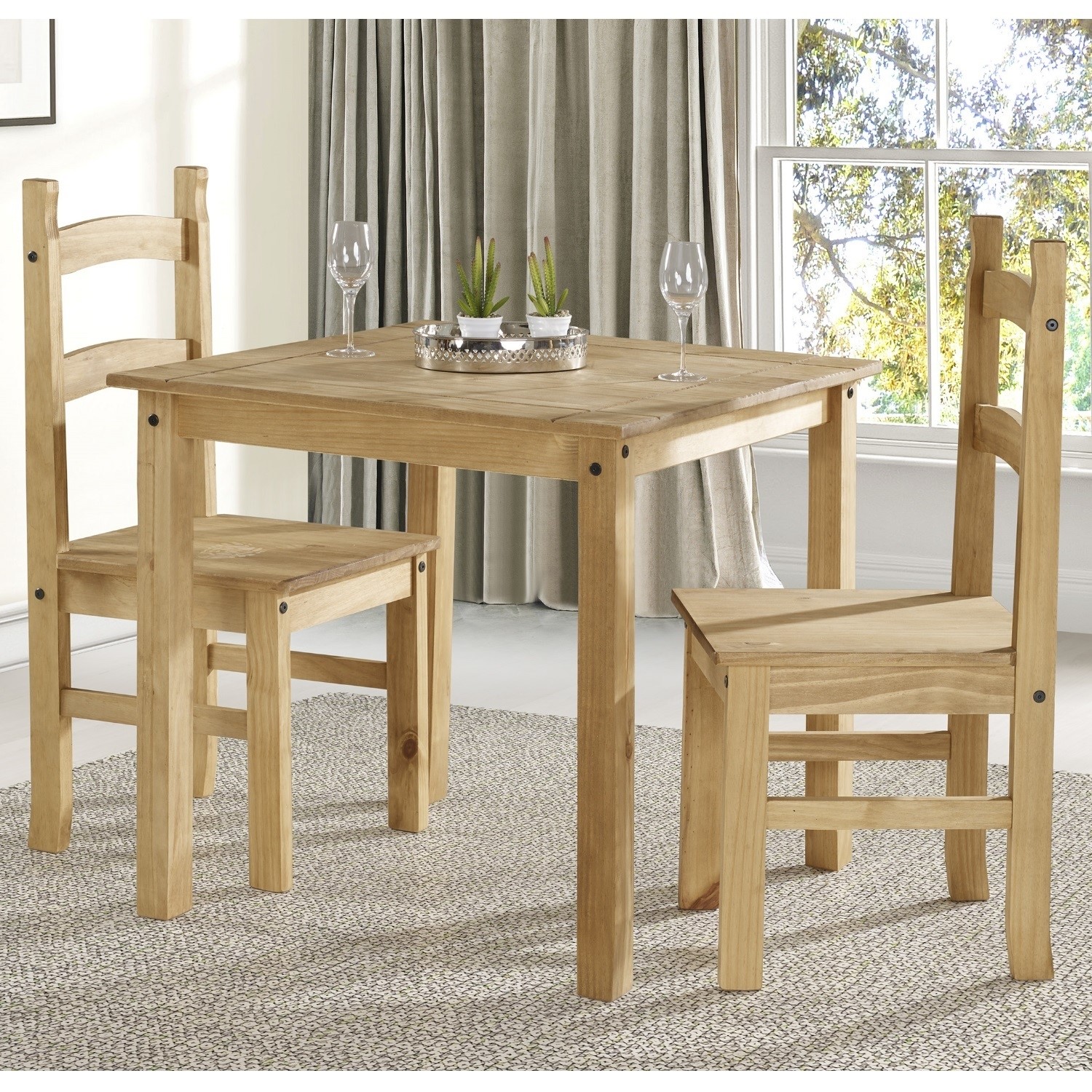 Corona Mexican Solid Pine Square Kitchen Dining Table And Chairs Set Corona Mexican Solid Pine Square Kitchen Dining Table And Chairs Set