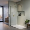 1700 x 800mm BrassWalk in Shower Enclosure Suite with Ashford Toilet and Basin