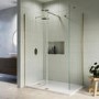 Brushed Brass Double Shower Screen for Wet Room & Walk In Shower 2300mm 