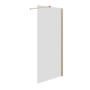 Brushed Brass Double Shower Screen for Wet Room & Walk In Shower 2300mm - Corvus