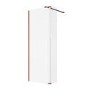 1000mm Brushed Bronze Shower Screen for Wet Room & Walk In Shower with 300mm Hinged Flipper Return Panel - Corvus