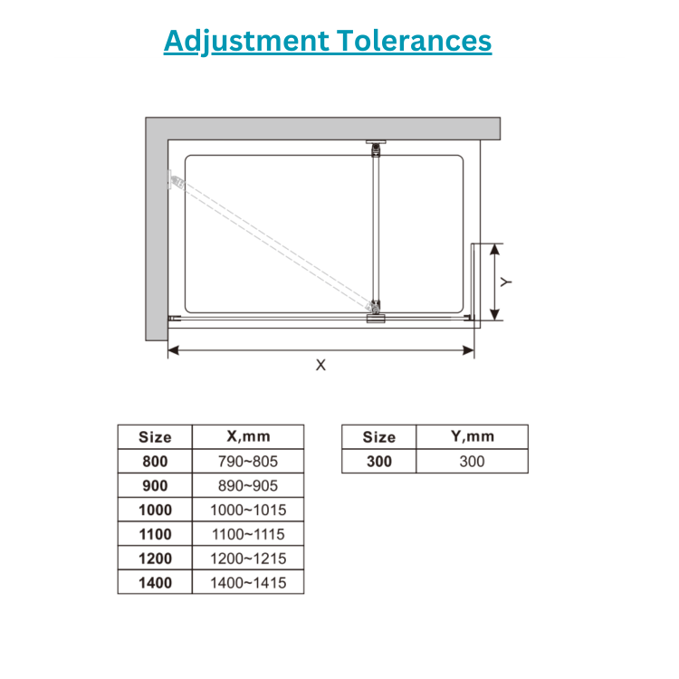 800mm Brushed Bronze Shower Screen for Wet Room & Walk In Shower with 300mm Hinged Flipper Return Panel - Corvus