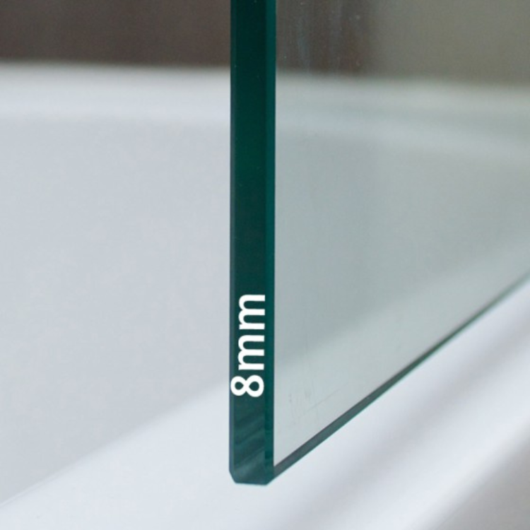 800mm Nickel Shower Screen for Wet Room & Walk In Shower with 300mm Hinged Flipper Return Panel - Corvus