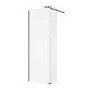 800mm Gunmetal Grey Shower Screen for Wet Room & Walk In Shower with 300mm Hinged Flipper Return Panel - Corvus