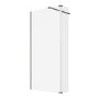 1200mm Nickel Shower Screen for Wet Room & Walk In Shower with 300mm Hinged Flipper Return Panel - Corvus