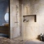 1200mm Nickel Shower Screen + 300mm Flipper Panel - Corvus