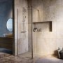 900mm Brushed Nickel Shower Screen for Wet Room & Walk In Shower with 300mm Fixed Panel – Corvus